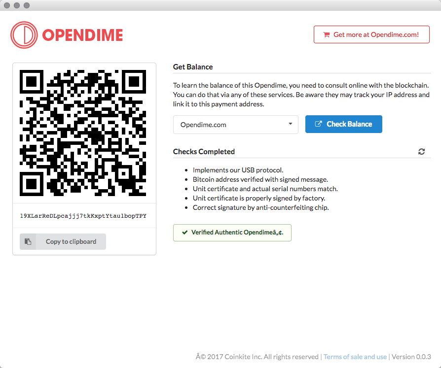 OPENDIME: Physical instantiation of Bitcoin